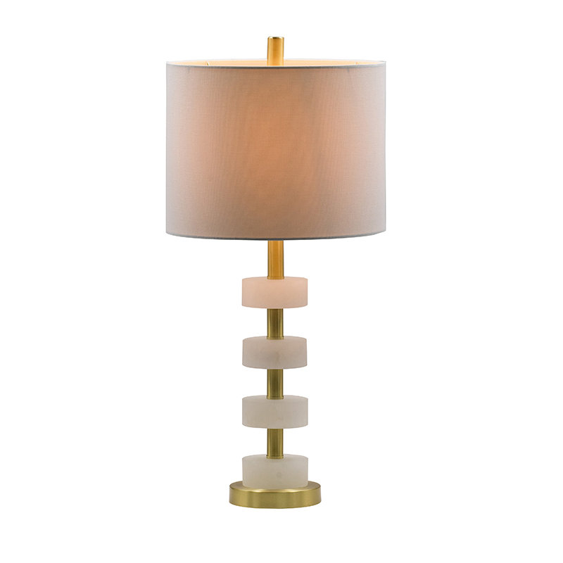Krista Marble and Gold Table Lamp 13" x 13" x 26"