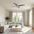 52" Contemporary Flush Mount Ceiling Fan with LED Light, 4 Reversible Wood Blades, DC Motor, Remote Control, Dimmable & Color Adjustable Lighting for Bedroom or Living Room-1964594460-1964594461