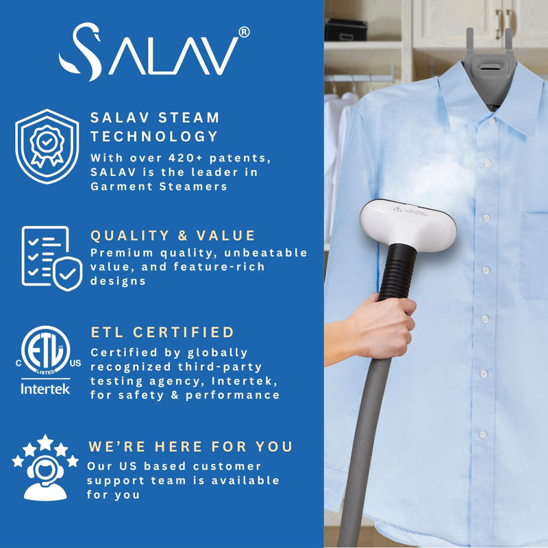 SALAV GS06-DJA Garment Steamer, 1500 Watts, Blush, Black