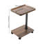 Side Table C-Shaped Height Adjustment End Table Desk With Wheels For Couch Sofa-1968033650