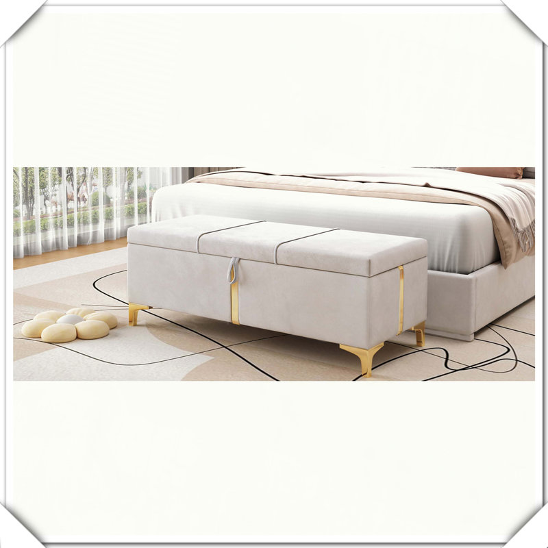 Repose-pieds élégant avec repose-pieds en métal, Beige