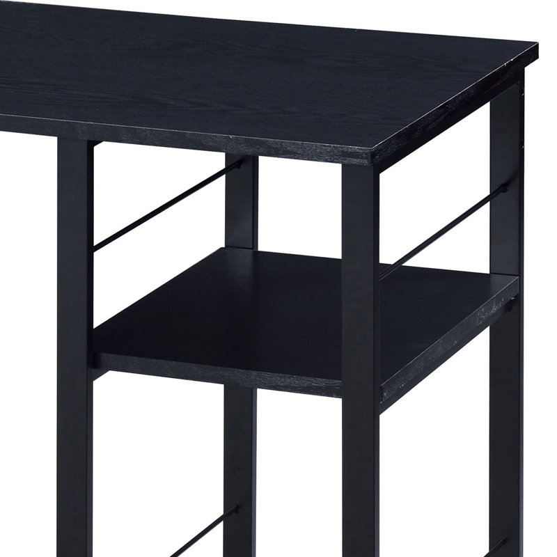 Bureau d'écriture rectangulaire à 2 tablettes, Noir
