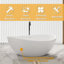 63 po X 35 po Baignoire de trempage autoportante à surface solide et à fond plat avec drain en blanc mat-125044952