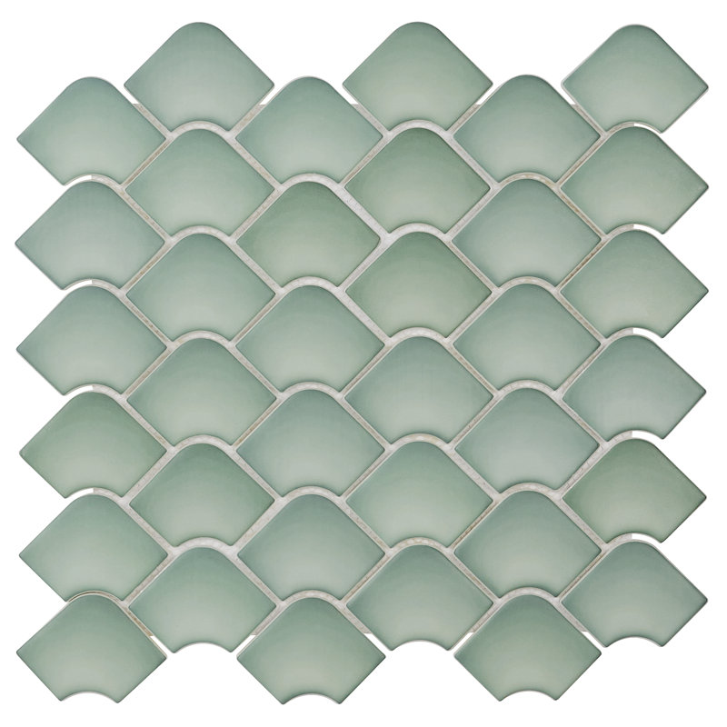 Carreau de mosaïque en verre l 12,55 po x L 13,18 po Waterhouse, Vert