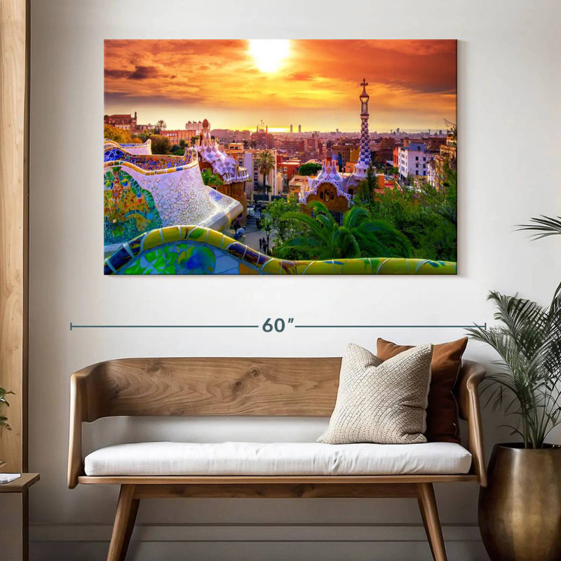 Sireci Barcelona depuis le parc Guell, H 34 po x l 51 po