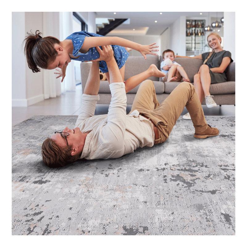 Collection Grey/Multi/Abstract Non-Shedding Living Room Bedroom Dining Home Office Stylish and Stain Resistant Area Rug