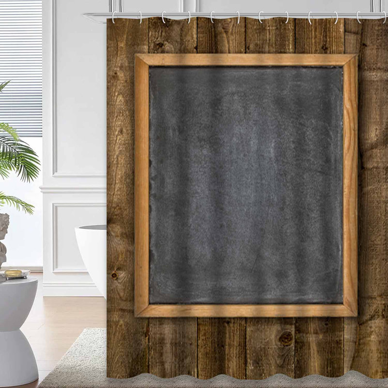 Rideau de douche avec 12 crochets Blackboard, L 72 po x l 78 po
