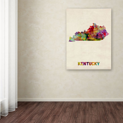 « kentucky map » par michael tompsett, impression sur toile