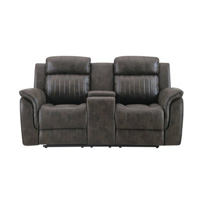 Grey Console Reclining Loveseat For Bedroom