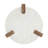 Marble Round Geometric Side End Accent Table With Brown Wooden Block Legs
