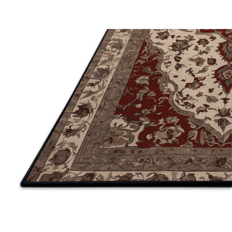 Tapis brun soyeux et moelleux, Rectangle 5 pi x 7 pi