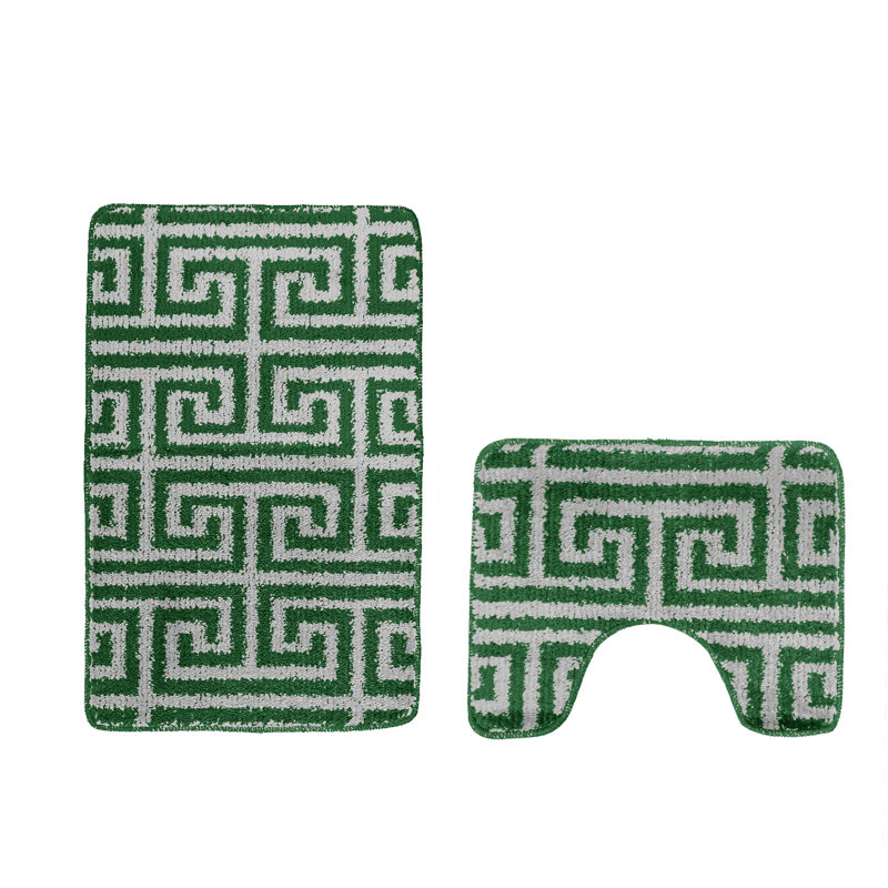 Akinori Polypropylene Plastic Non-Slip Bath Mat, Emerald