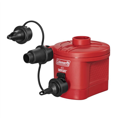 Pompe à air électrique Coleman EasyFlate 4D, gonfleur à piles avec 3 adaptateurs