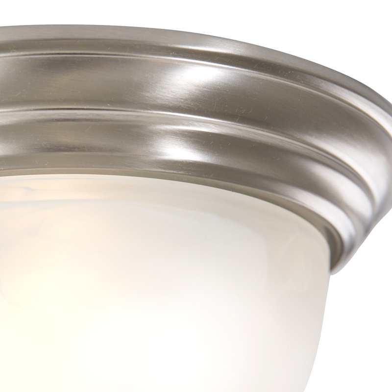 Plafonnier encastré 1 lumière 10,38 po, Nickel satiné