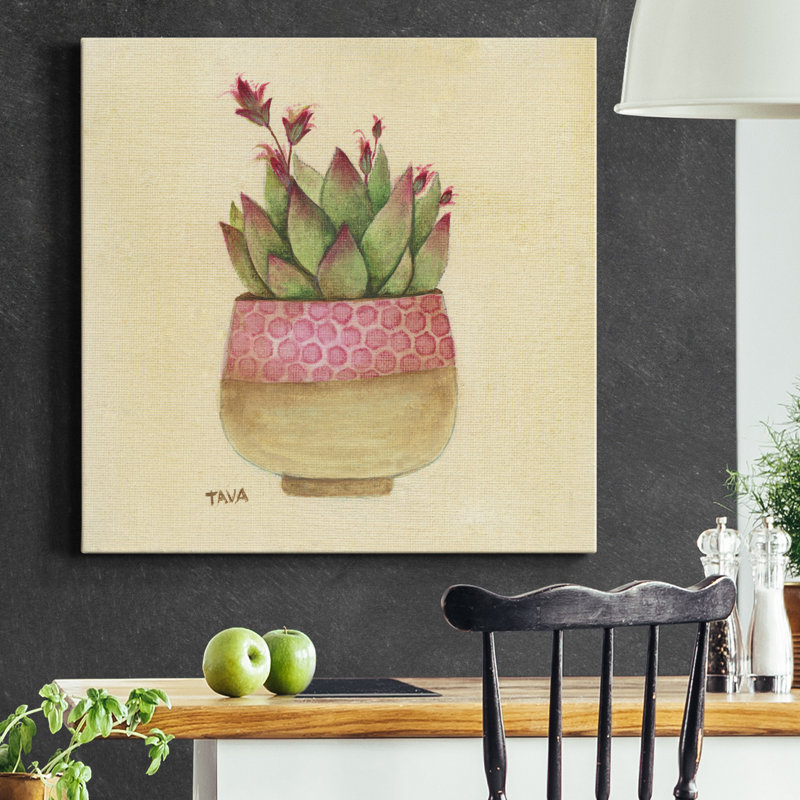 «Flowering Succulent I», reproduction d'art sur toile tendue, H 24 po x l 24 po x P 1 po