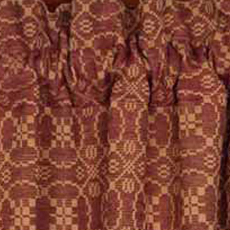 Khadijah Cotton Room Darkening Curtain Pair, Barn Red/Tan