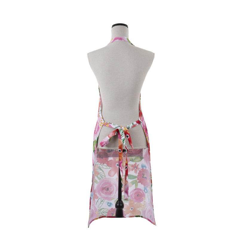Tablier de cuisine floral - Ceinture de cou ajustable, tablier de cuisine léger avec poche avant
