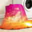 Clear Ultra Soft Flannel Fleece Throw Blanket,Colour Sky and Sun Single-Sided Print-130088749