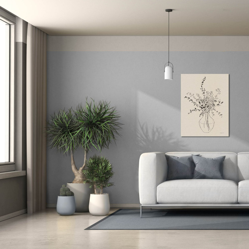 «Sketches Of Spring 2 Beige» par Danhui Nai, art mural sur toile, H 34 po x l 26 po