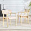 Ensemble de 2 chaises de salle à manger en tissu à structure en bois avec grain de bois naturel et conception ergonomique pour une assise confortable