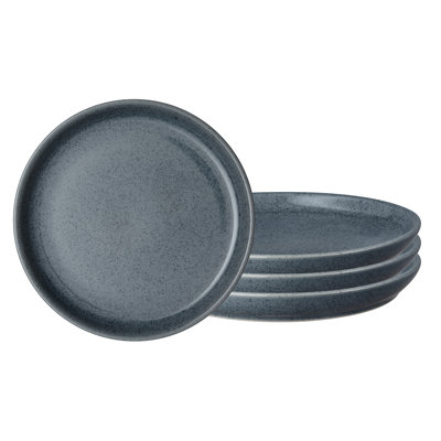 Assiettes plates gris foncé