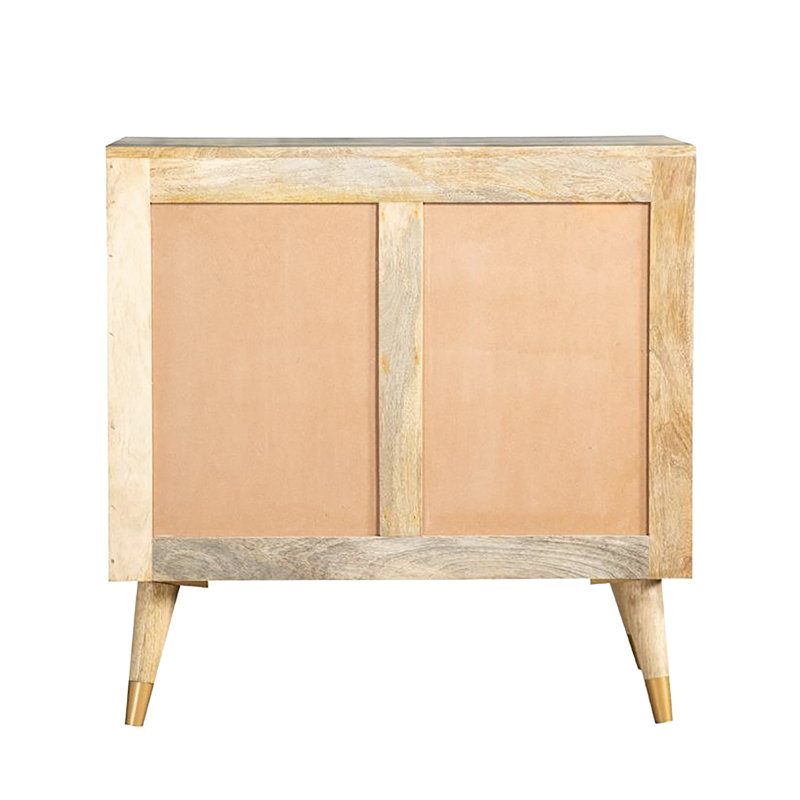Armoire à 2 portes avec motif à carreaux et finition naturelle pour améliorer l'espace de vie
