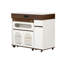 Table de salle à manger extensible avec plateau pliable extra-long, îlot de cuisine roulant avec tiroirs, prise de courant et verrou de frein, armoire de rangement pour la cuisine et la salle à manger (noyer + blanc crème)-983701372
