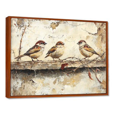 Bird Sparrows By The Farm House - art mural grand oiseau