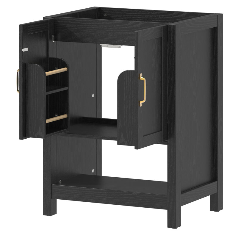 Base de meuble-lavabo simple 24 po seulement, Noir, Gold
