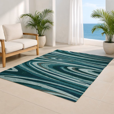 Tapis intérieur et extérieur bleu Nature
