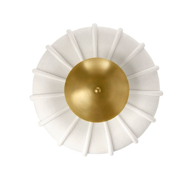 Camella Small Flush Mount, Antique Brass