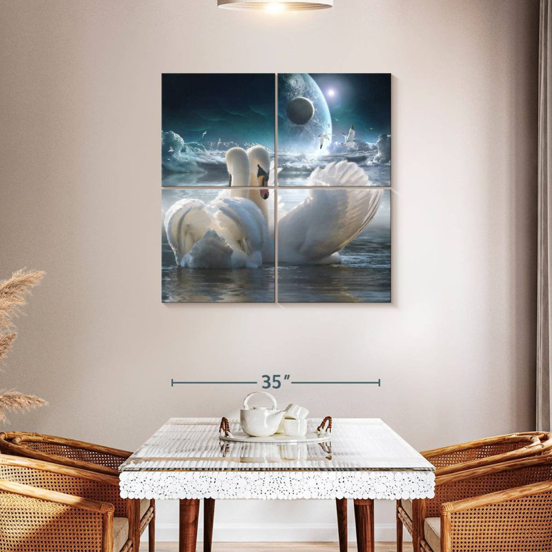 Brampt Celestial Swans, 38" H x 38" W