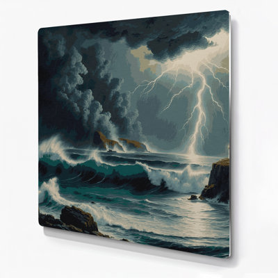 Coastal Storm Season Blue Metal Wall Art