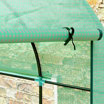 Outsunny 3 x 2 x 2m Polytunnel Greenhouse Walk-in 2 Large Doors Green