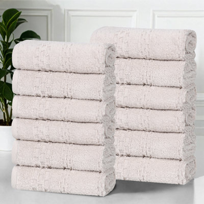 Ensemble de 2 draps de bain texturés gaufrés en coton gaufré de taille moyenne Playa Zero Twist