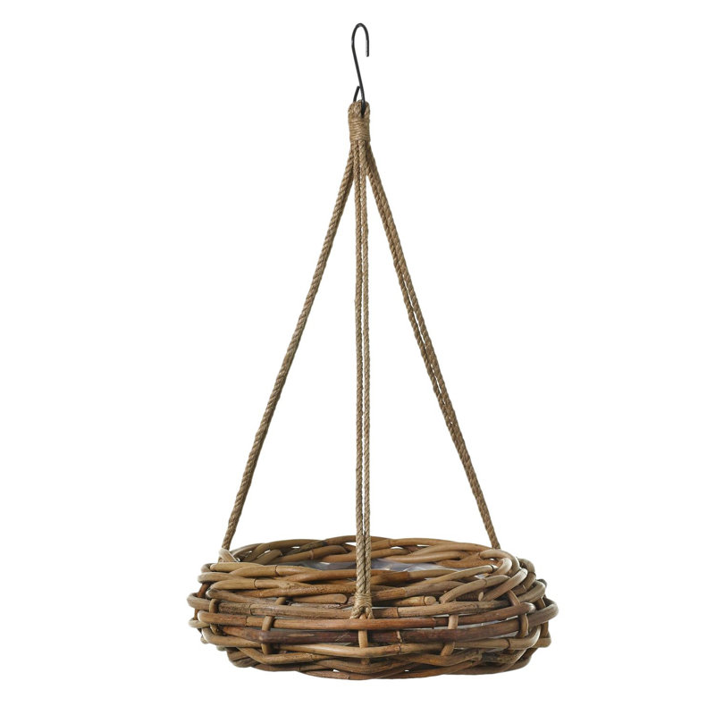 Pot à fleurs suspendu en bois Abrihet, H 6,5 po x l 23 po x P 23 po