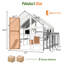 Grande maison de chat en bois pour l'extérieur avec support à fleurs pour plusieurs chats, boîtes de repos, pont, plateformes et housse imperméable-591047775