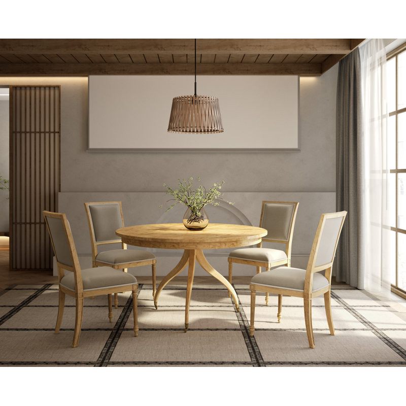 Solar Round Walnut Wood Dining Table, Cherry