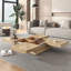Table basse carrée en placage avec plateau coulissant et beaucoup de rangement-496815723