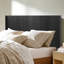 Grande tête de lit en chêne noir de 64,4 po pour grand lit, calendrier à oreilles mural cannelé moderne, maquillage élégant et réel, paysage contemporain en configuration 3D et tête de lit à assemblage facile-175447770-175447749