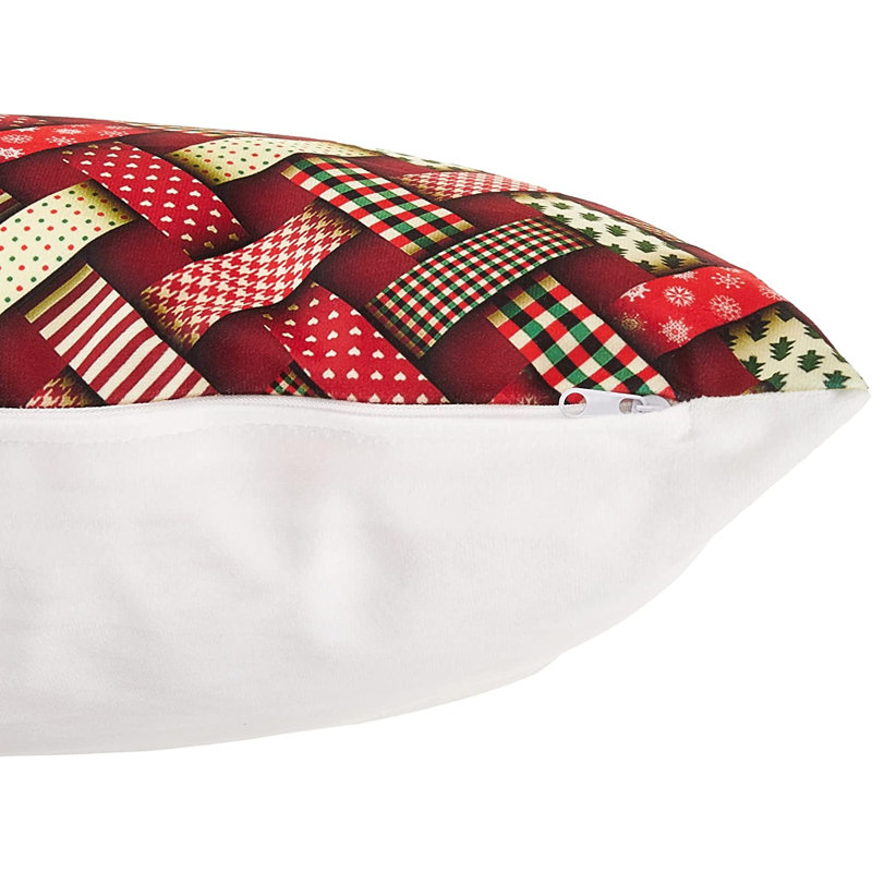 Coussin décoratif en polyester, Polyester/ Bourre en polyester, Rouge / Jaune / Brun, Géométrique