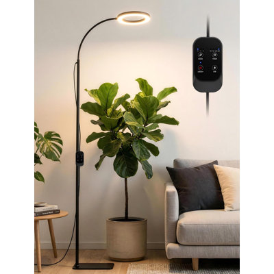 Tall Plant Grow Light for Indoor Plants, Full Spectrum Plant Light，24W LED Grow Lamp with Single Heads, 23.5-71" Adjustable Height, 3/9/12/16H Timer, 6-Level Dimming for Large Houseplants