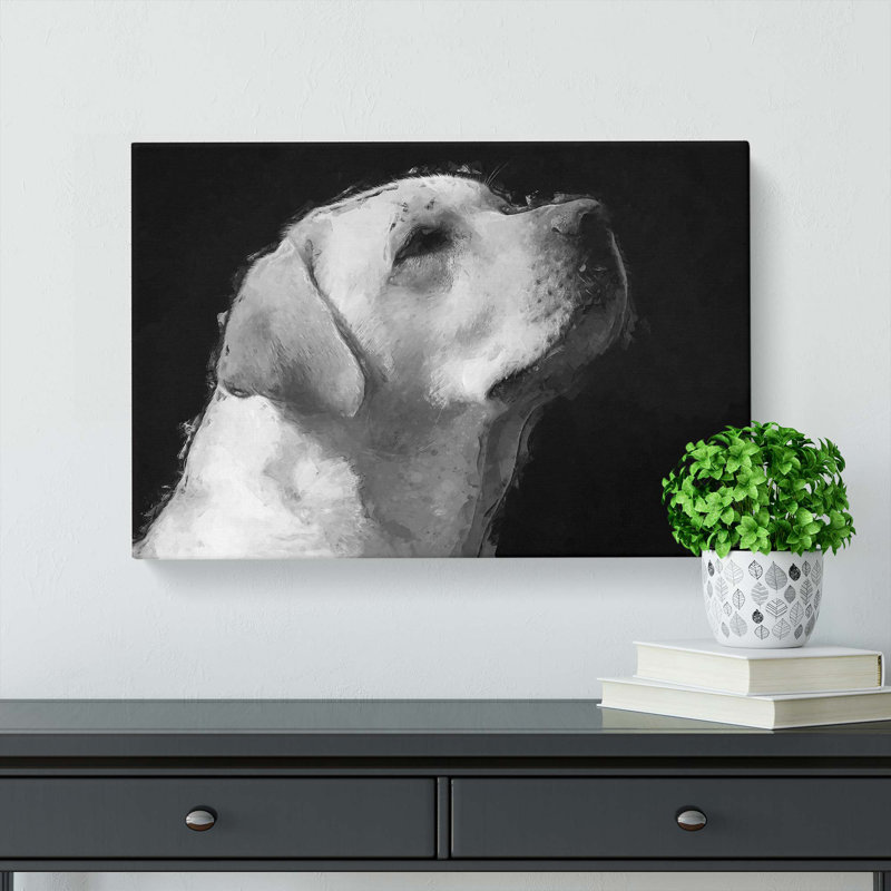 Labrador Dog In Abstract - Wrapped Canvas, 60cm H x 91cm W x 3cm D