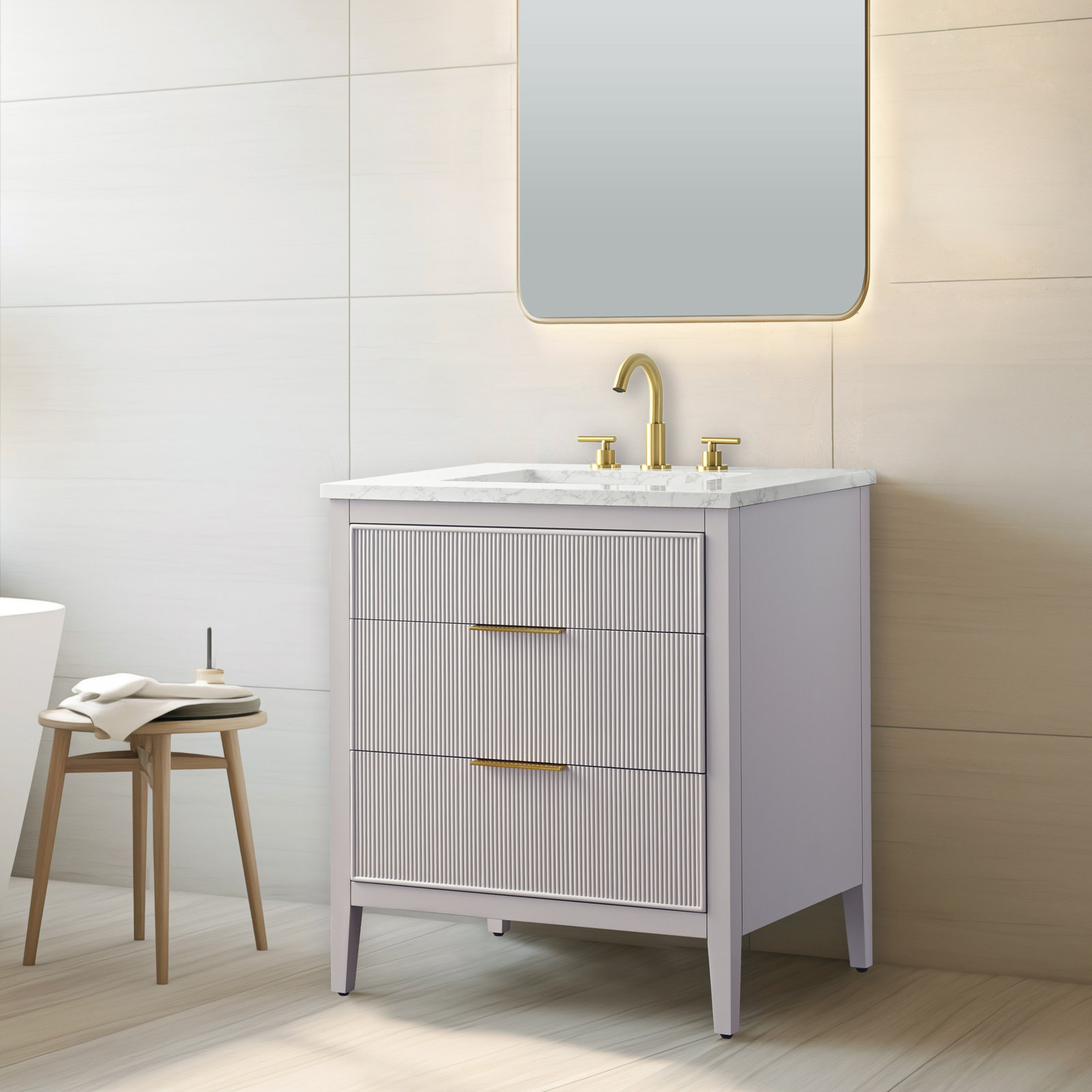 Bilroy 30'' Single Sink Bathroom Vanity , Taupe