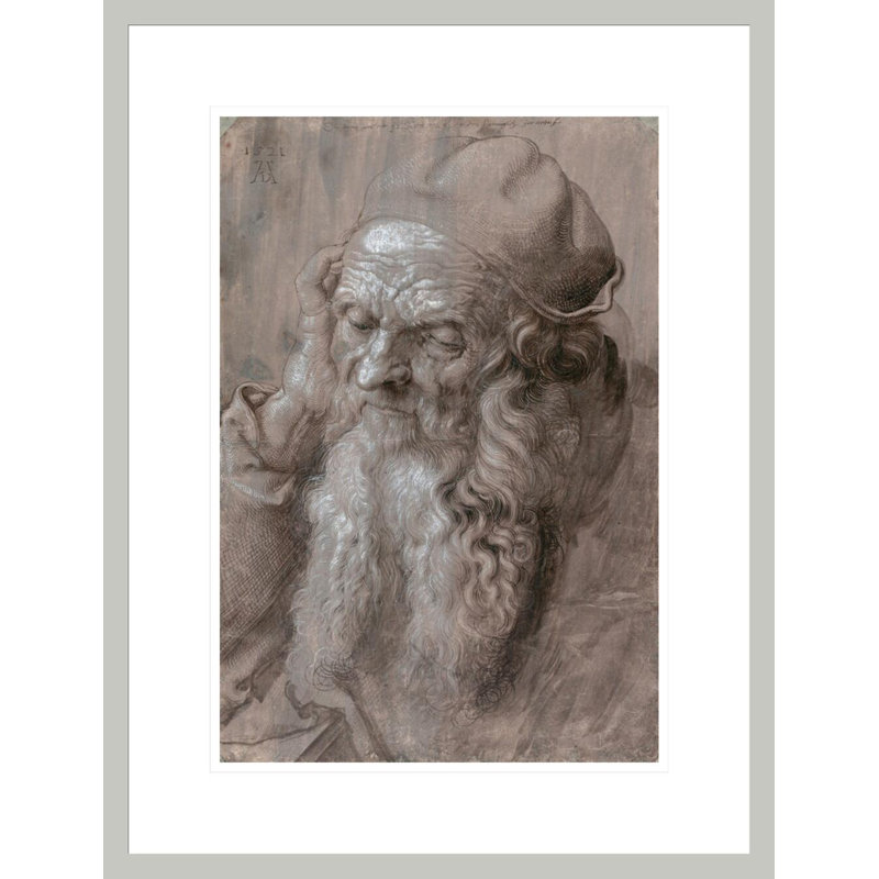 «Head of an Old Man» par Albrecht Dürer, impression giclée sur cadre, H 21,75 po x l 16,62 po