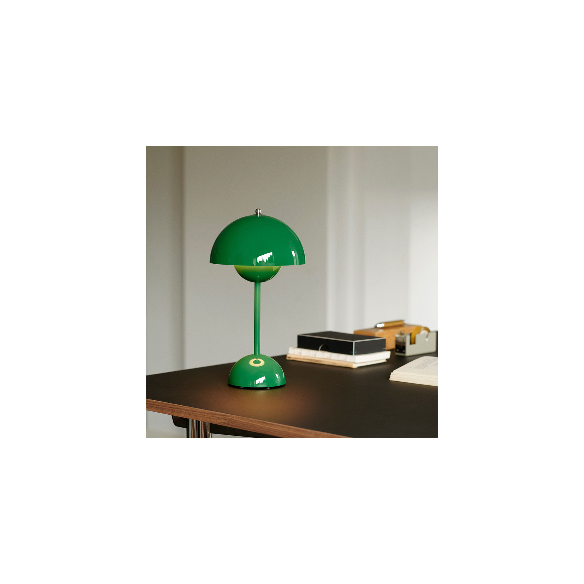 Brunilde Adjustable Metal Table Lamp, Green, Green