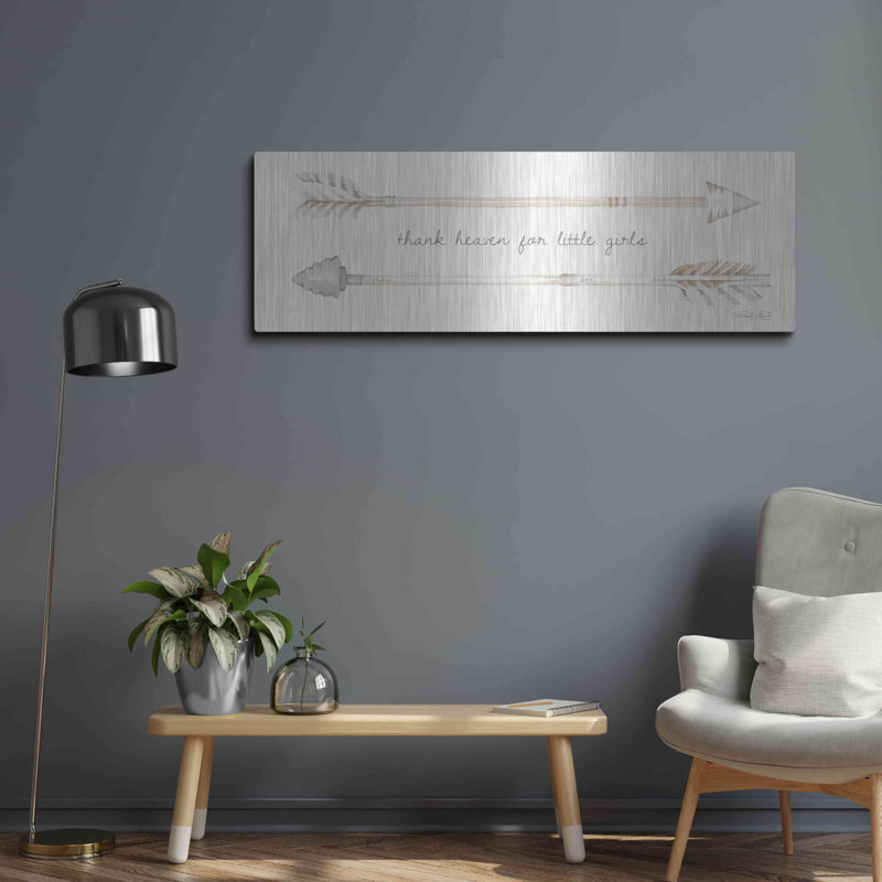 «Arrows - Thank Heaven for Little Girls» par Cindy Jacobs, art mural en métal, H 16 po x l 48 po