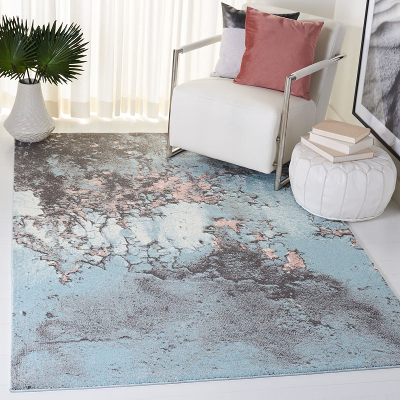 Tadeo Performance Abstract Rug, Rectangle 6'7" x 9'