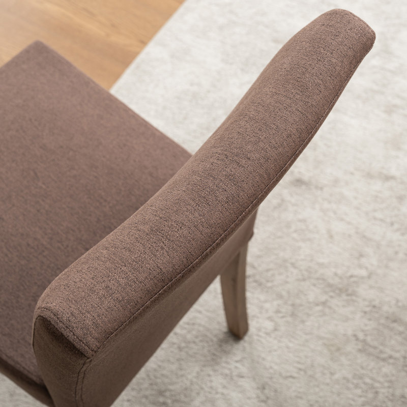 Chaise rembourrée à haut dossier Parsons, 6, Tissu brun clair