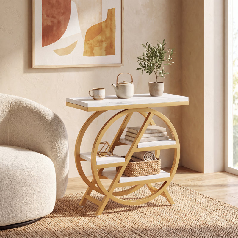 Ensemble de 2 tables de bout pour le salon, table d'appoint étroite en bois avec rangement et cadres en métal